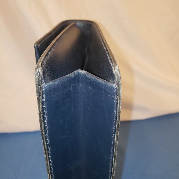 Vintage Blue Leather Top Handle Kelly Bag - Picture 5 of 12